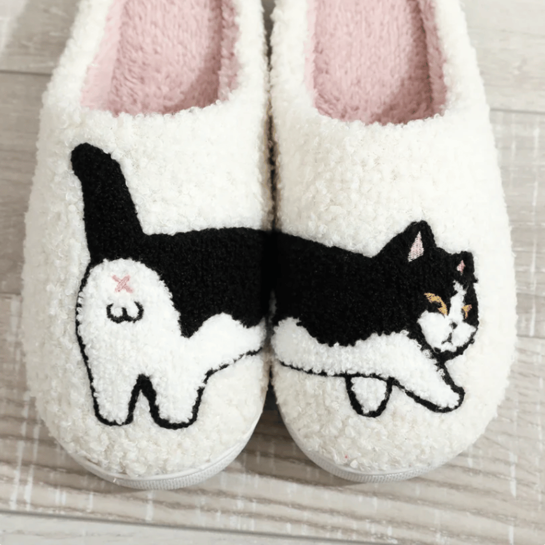 PugSlides cat animal slippers - cozy house slippers featuring cute cat design in multiple sizes