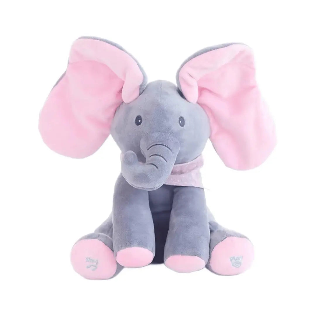 Animated elephant plush toy - multiple color options and interactive features showcase