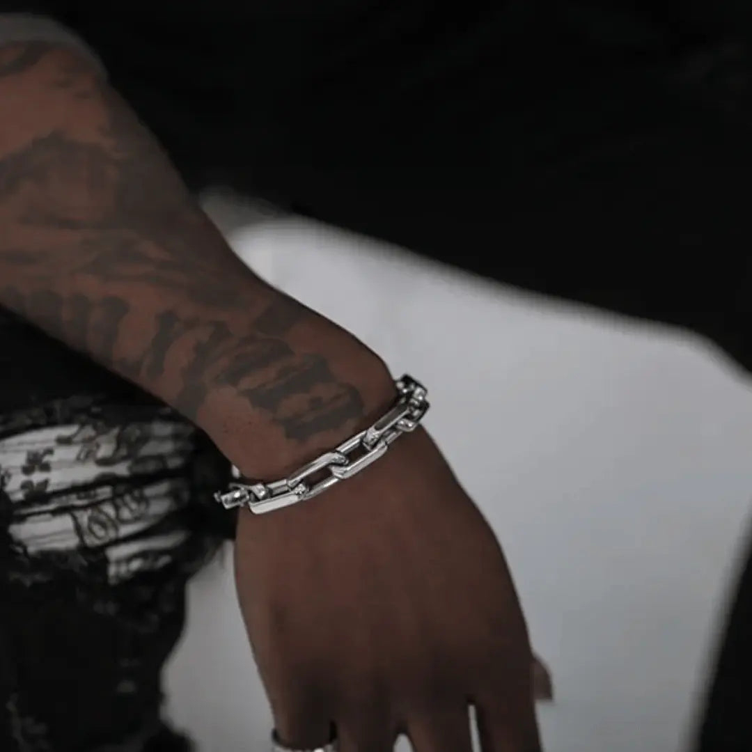 Urban Forge bracelet side view - contemporary jewelry with timeless appeal