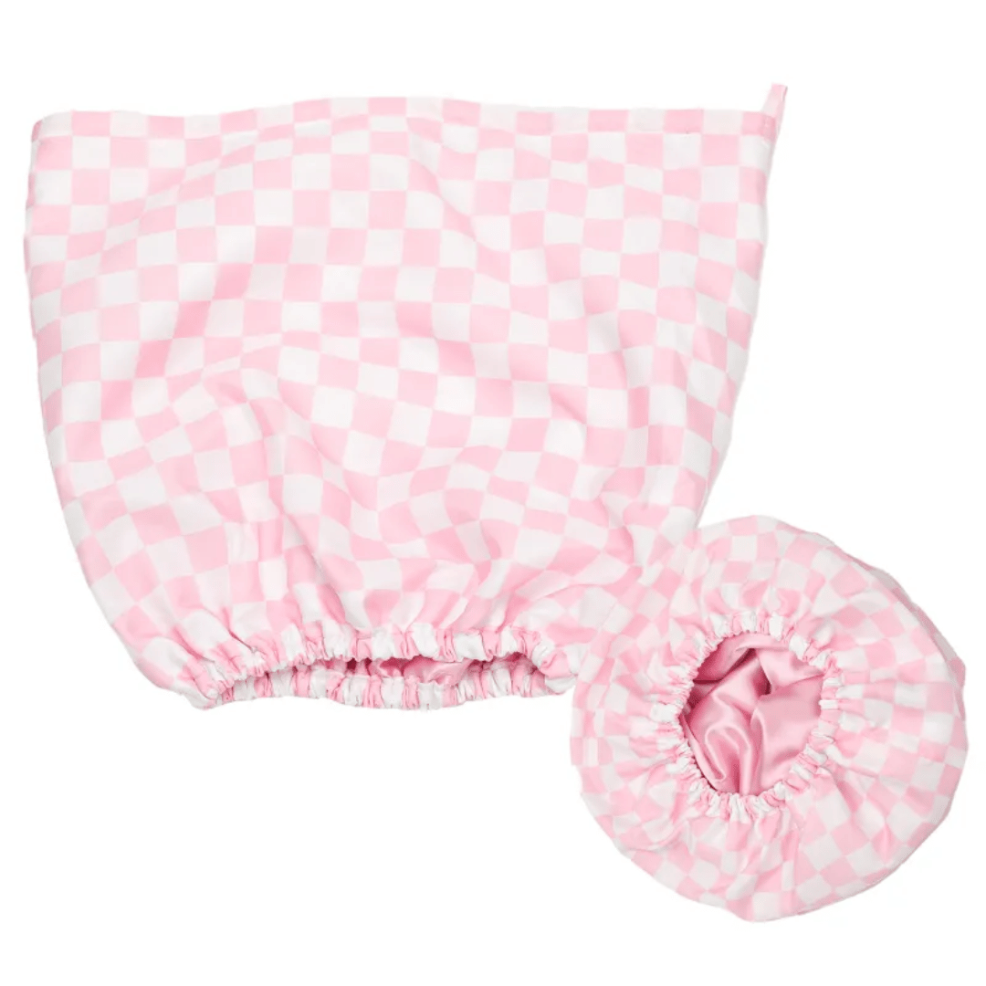 SilkStyle waterproof shower cap with satin-lined interior for ultimate hair protection during showers