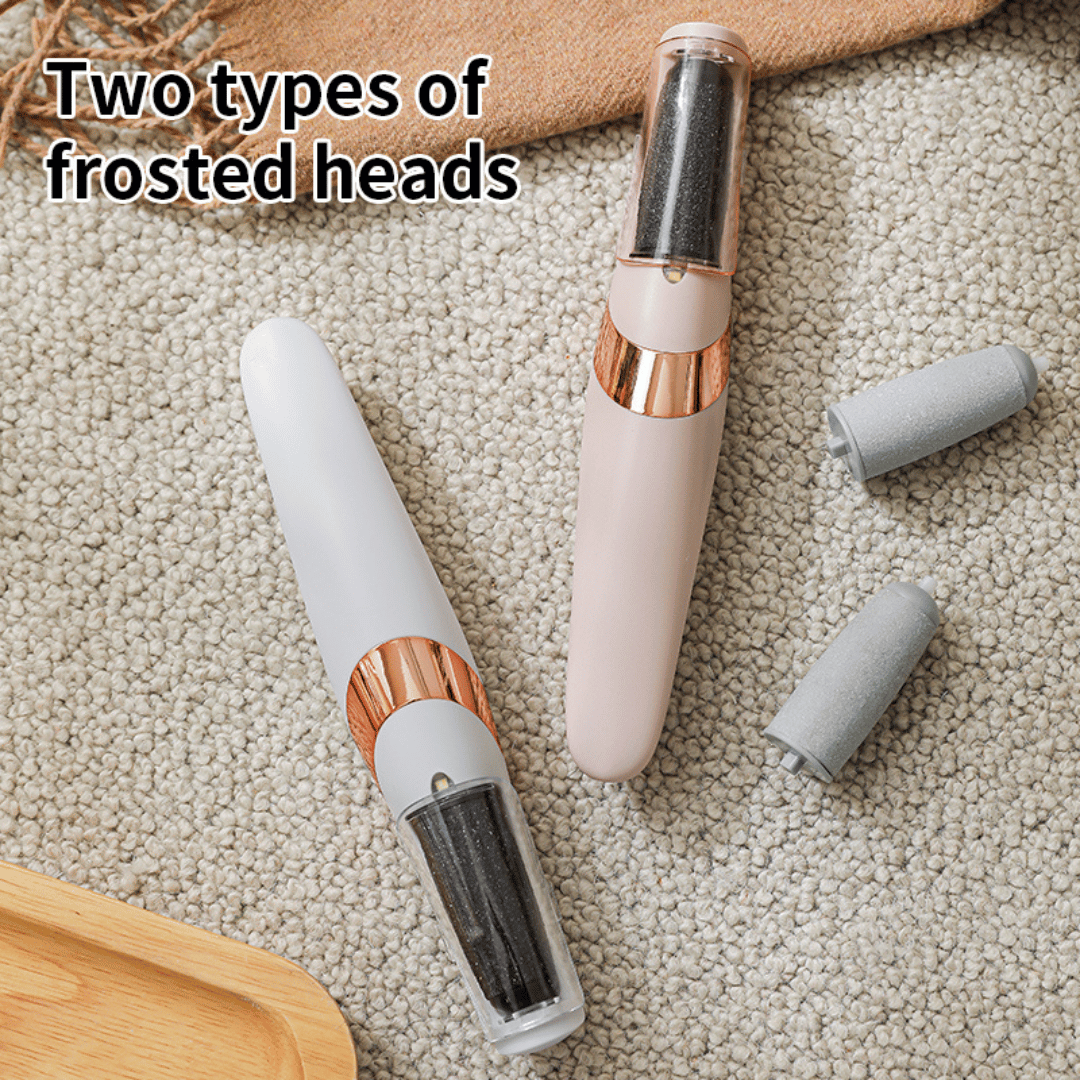 Two types of frosted heads on a carpet with text overlay