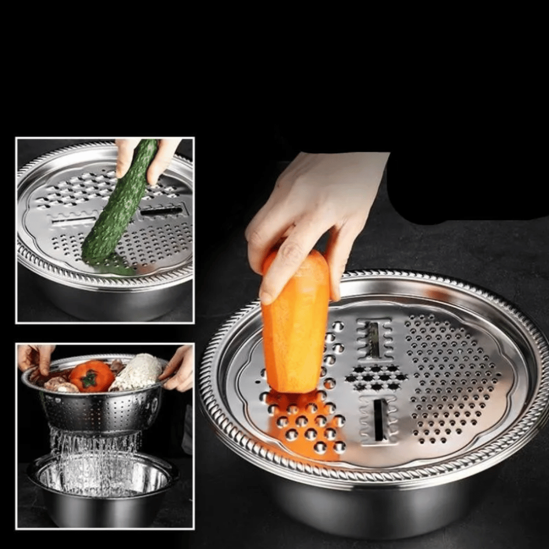 3-in-1 Stainless Prep Bowl Set