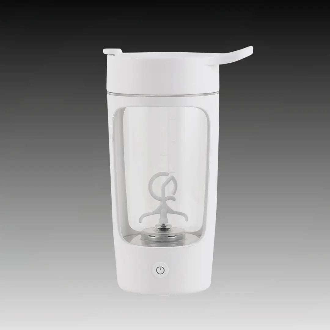 ShakeStorm electric mixer bottle demonstrating vortex mixing technology - portable protein shaker for gym and travel