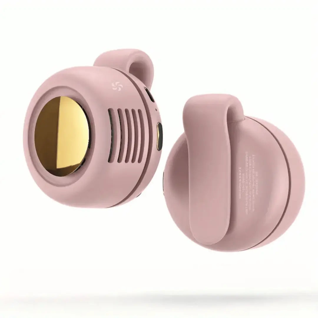 Compact clip-on fan with strong airflow and quiet motor - USB rechargeable for portable cooling
