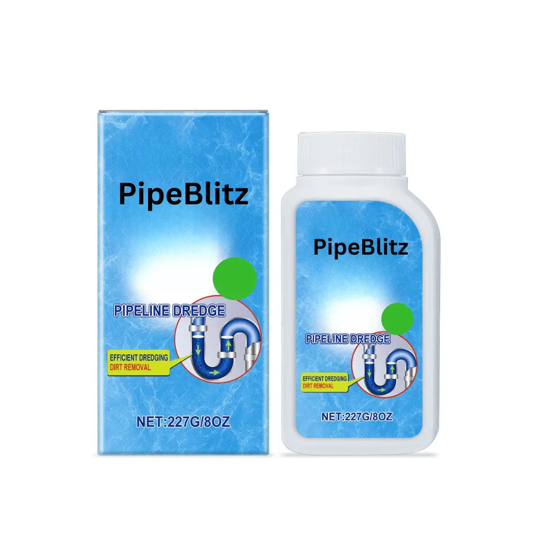 PipeBlitz powerful drain cleaning powder for fast unclogging of pipes and eliminating blockages