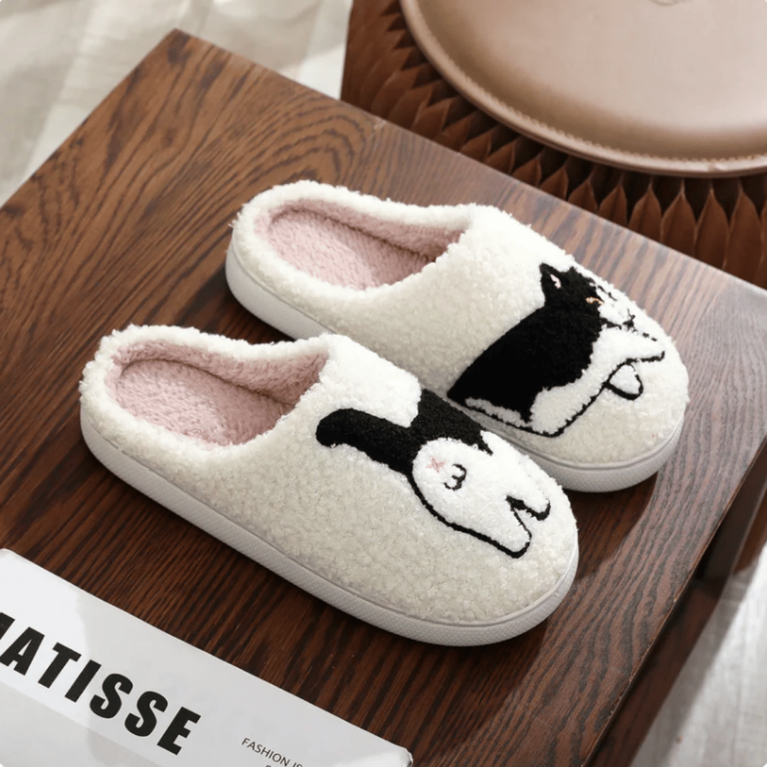 PugSlides cat animal slippers - cozy house slippers featuring cute cat design in multiple sizes