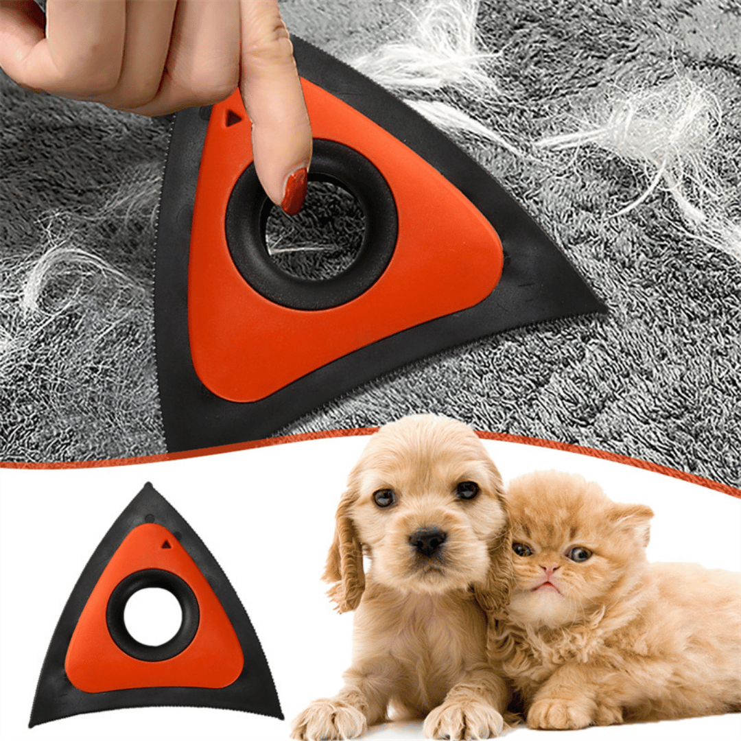 TriClean pet hair triangle remover with electrostatic power for effortless fur removal from furniture