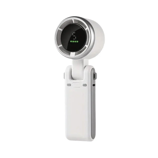 Portable handheld turbofan with 5 adjustable speeds and neck strap - USB rechargeable for outdoor cooling