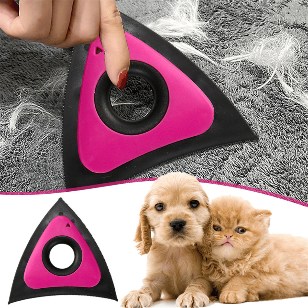 TriClean pet hair triangle remover with electrostatic power for effortless fur removal from furniture