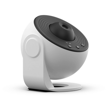 White and gray spherical camera on a white background