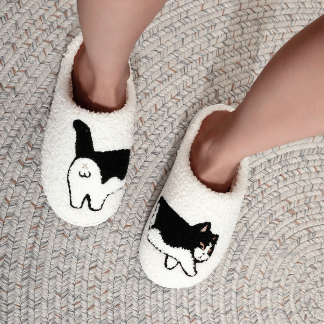 PugSlides cat animal slippers - cozy house slippers featuring cute cat design in multiple sizes