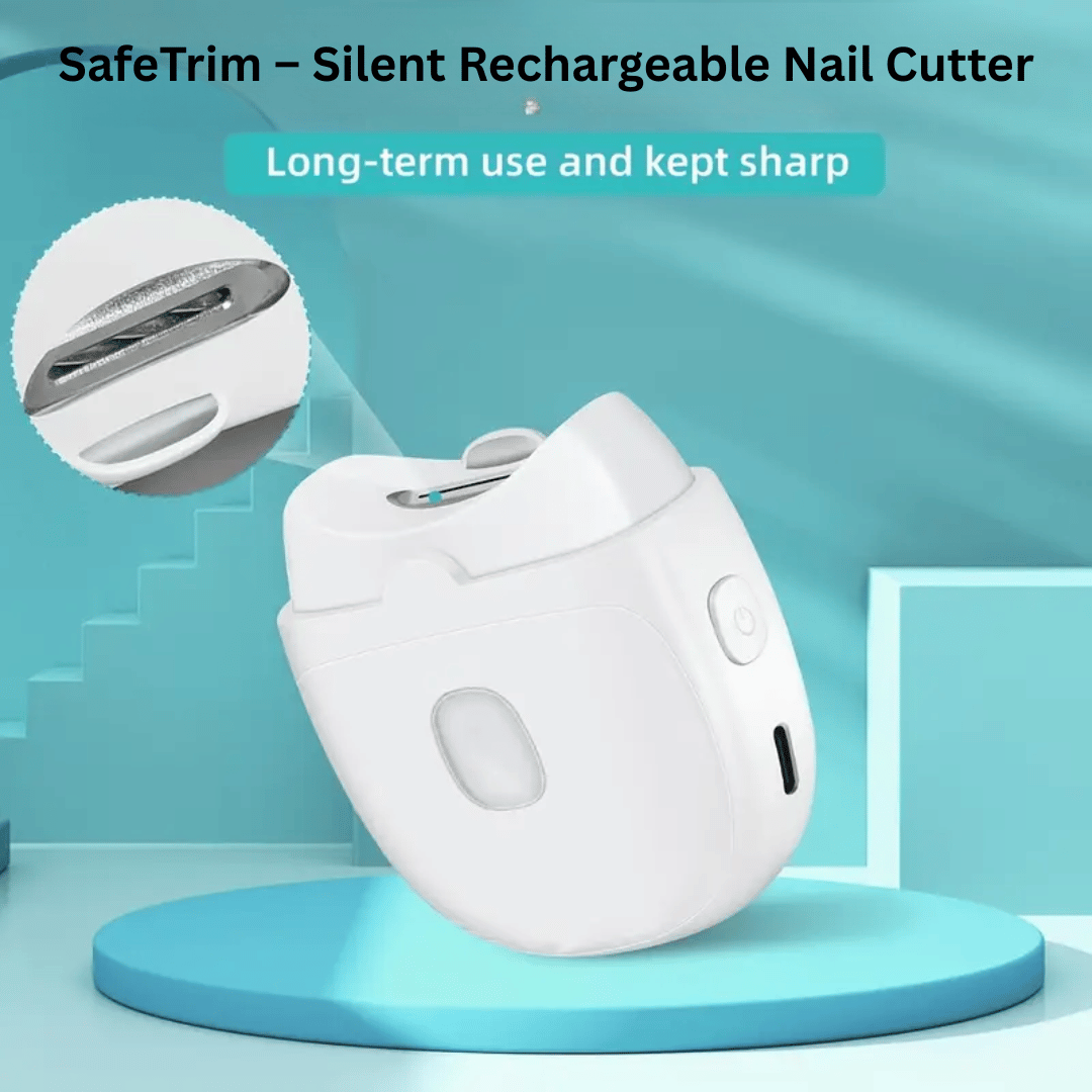 SafeTrim silent rechargeable electric nail cutter with precise cutting technology for safe nail trimming