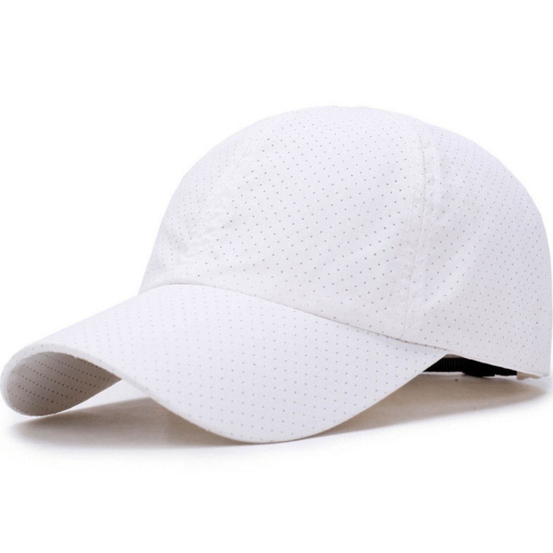 White baseball cap on a white background