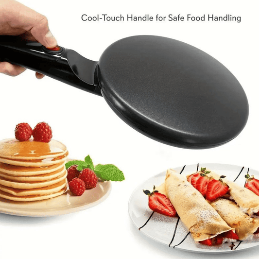 QuickBake electric pancake pan with non-stick surface for perfect breakfast cooking