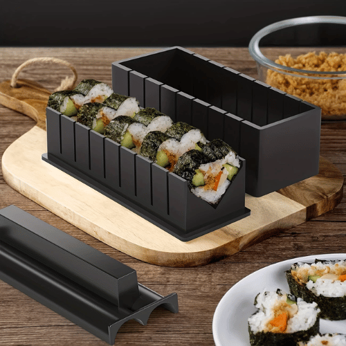 SushiCraft sushi cutter in action - making professional-looking sushi rolls at home with perfect cuts