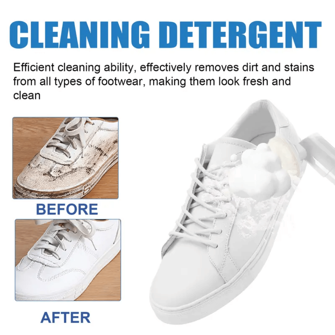 FreshKicks foam sneaker cleaner bottle with deep cleaning formula for all shoe types and footwear maintenance