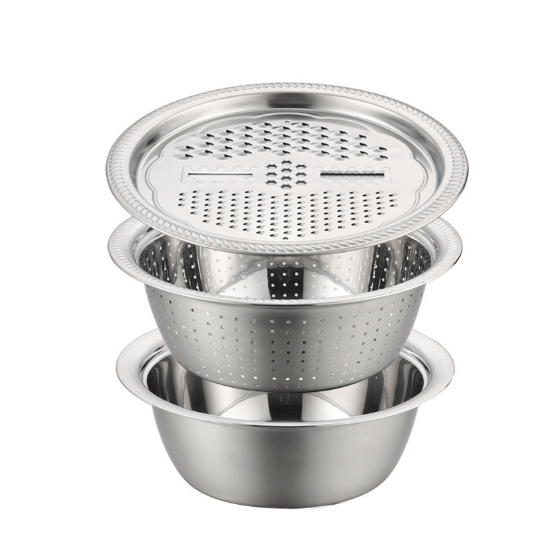 3-in-1 Stainless Prep Bowl Set