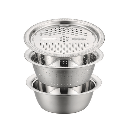 3-in-1 Stainless Prep Bowl Set