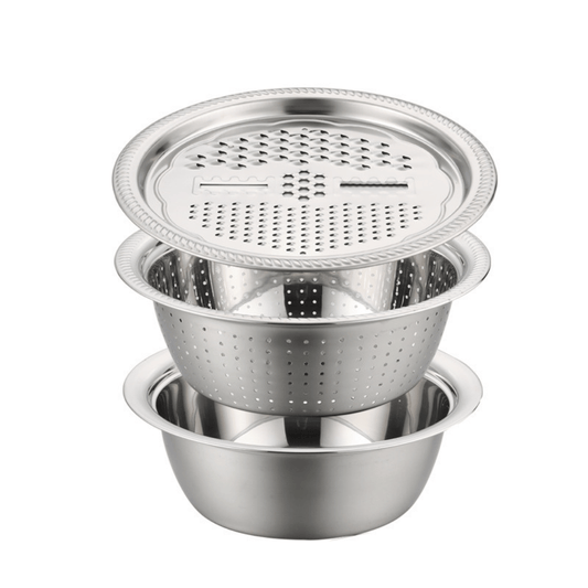 3-in-1 Stainless Prep Bowl Set