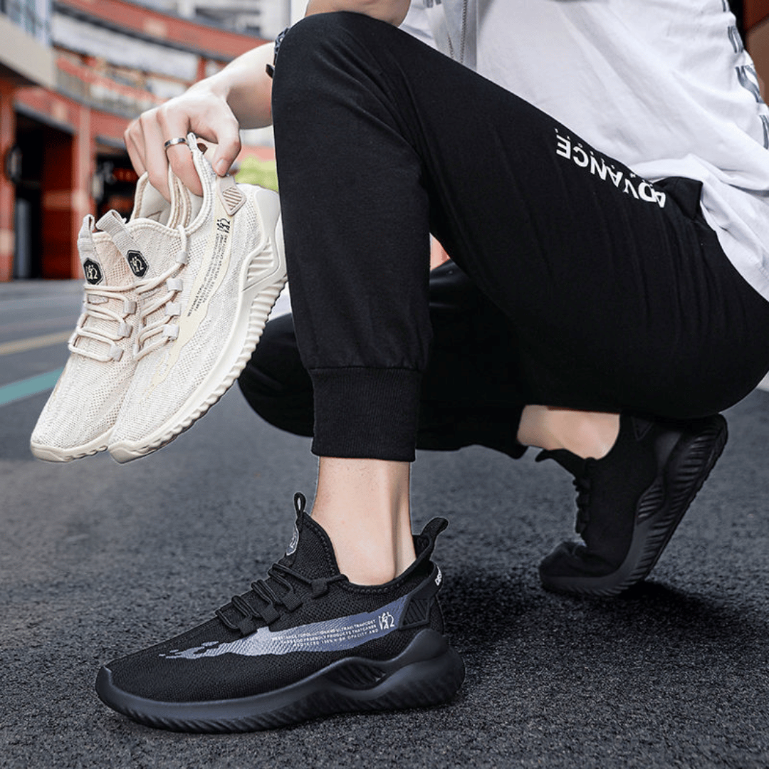VYRON sneakers black colorway - engineered performance athletic shoes with Zero-Pressure fit and urban design