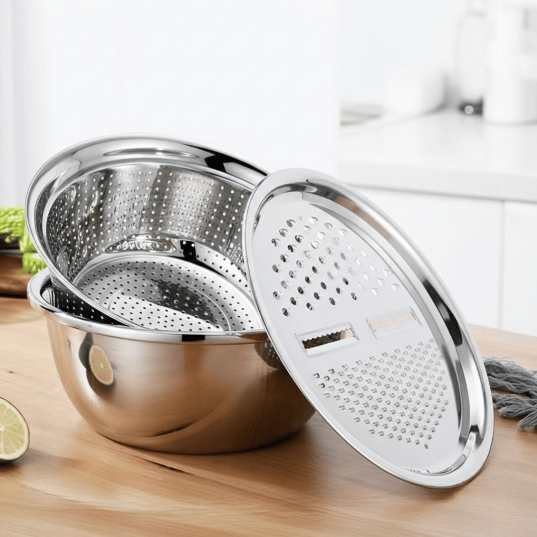 3-in-1 Stainless Prep Bowl Set