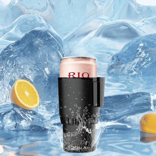 ThermaSwitch portable cooling and heating cup with temperature control display and sleek black design