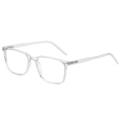 Clear eyeglasses on a white background