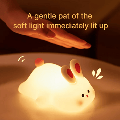 Adorable rabbit night light in child's bedroom - soft glow nursery lighting