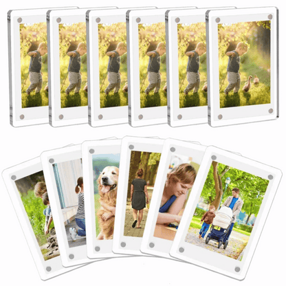 ClearMag acrylic magnetic photo frame with clear design for displaying photos on fridge and kitchen surfaces