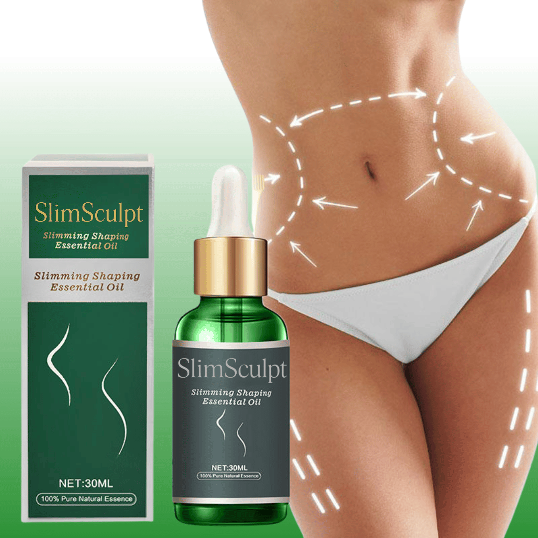 SlimSculpt natural essential oil application on skin - body contouring massage oil for firmer, smoother appearance