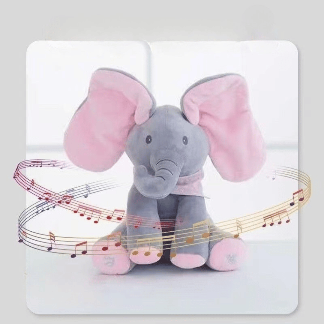 Animated elephant plush toy - main product view showing singing and ear-moving features