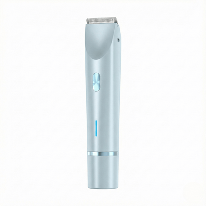 Silver hair trimmer on a white background