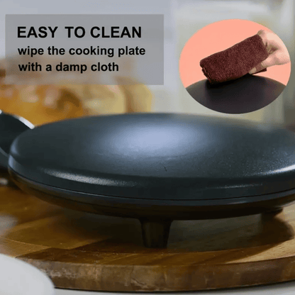 QuickBake electric pancake pan with non-stick surface for perfect breakfast cooking