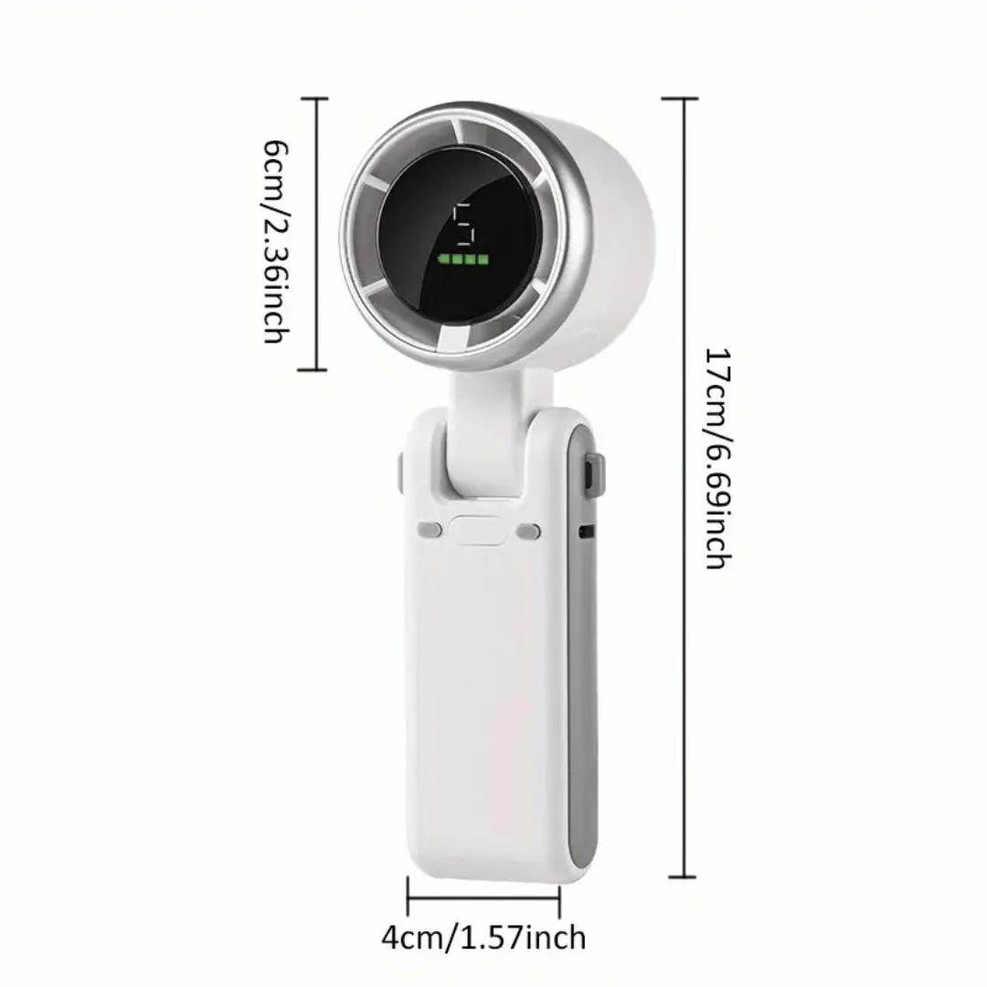 Measurement chart of a white electronic device with dimensions labeled.