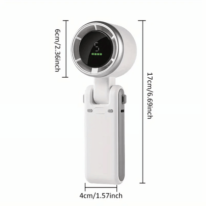 Measurement chart of a white electronic device with dimensions labeled.