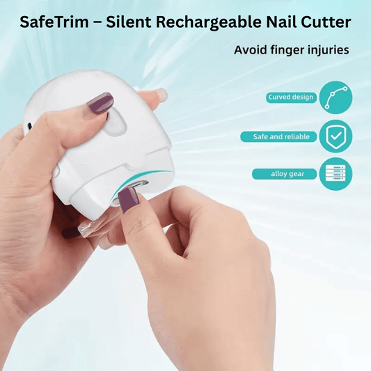 SafeTrim silent rechargeable electric nail cutter with precise cutting technology for safe nail trimming