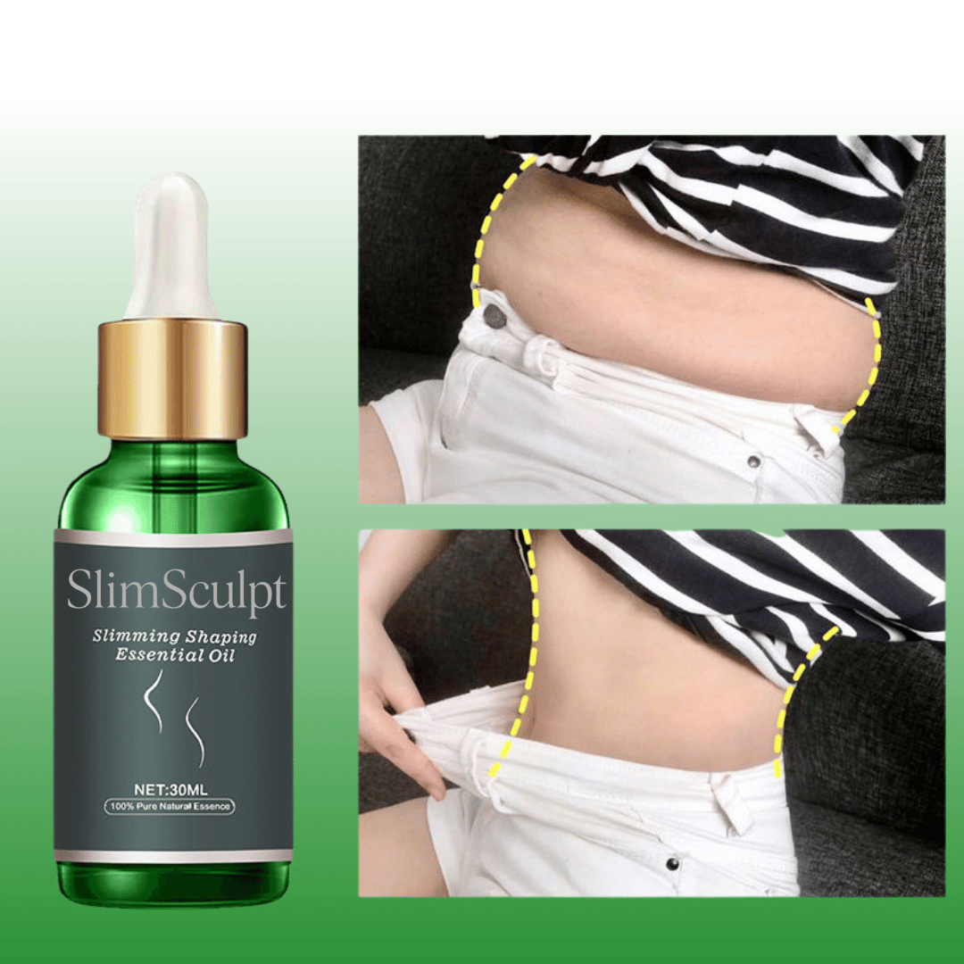 SlimSculpt natural essential oil application on skin - body contouring massage oil for firmer, smoother appearance