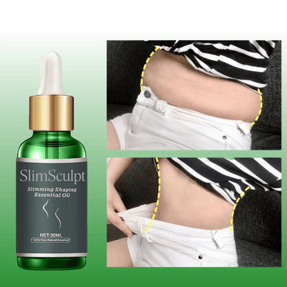 SlimSculpt natural essential oil application on skin - body contouring massage oil for firmer, smoother appearance