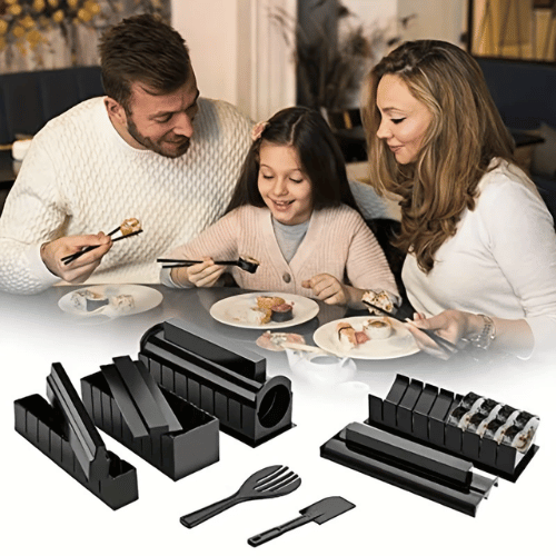SushiCraft sushi cutter in action - making professional-looking sushi rolls at home with perfect cuts