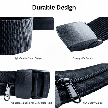 SecretBelt hidden pocket demonstration showing secure compartment for cash and cards - travel security belt