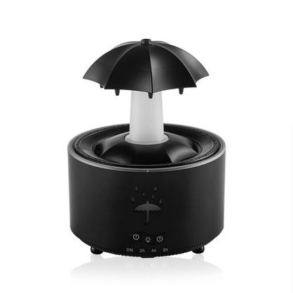 Black umbrella-shaped humidifier on a white background