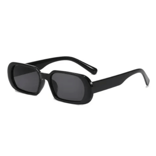 A pair of NoirVision black sunglasses with a minimalist design, displayed against a white background.