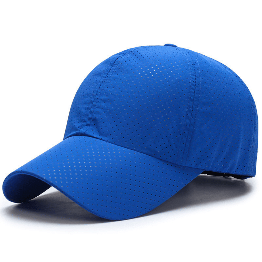 Blue baseball cap on a white background