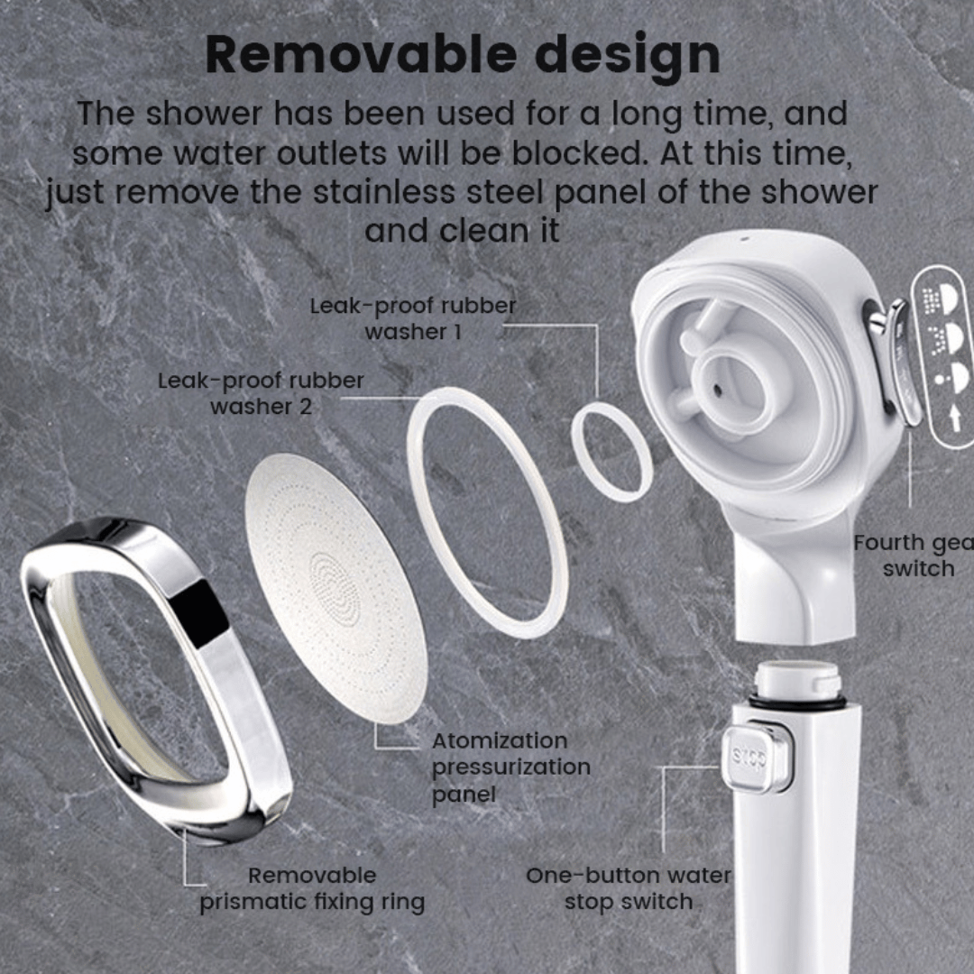 HydroBoost 3-in-1 multi-function shower head with enhanced water pressure and multiple spray modes