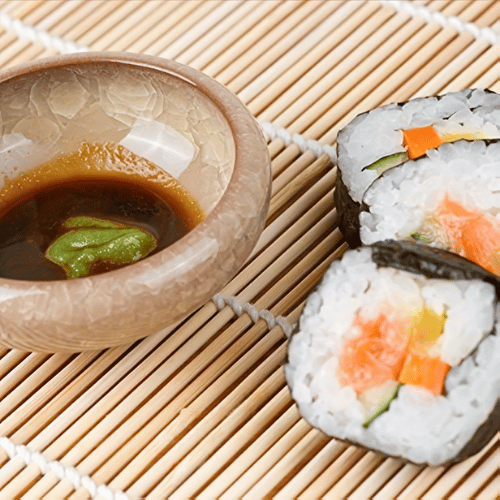 SushiCraft sushi cutter in action - making professional-looking sushi rolls at home with perfect cuts