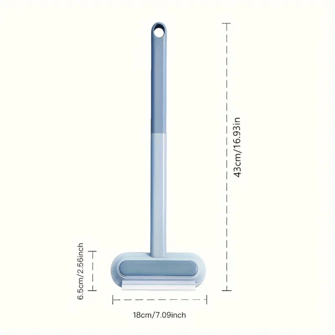 Cleaning brush with measurements on a white background