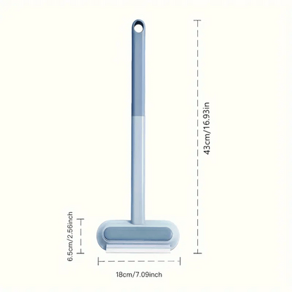 Cleaning brush with measurements on a white background