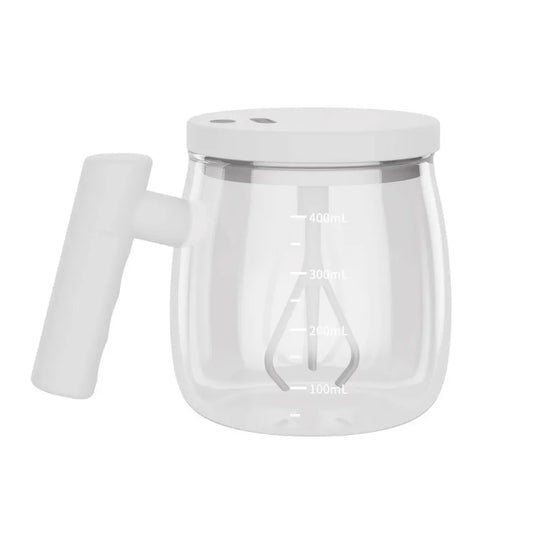 Self-stirring ceramic mug with automatic mixing - USB rechargeable for coffee, tea, and protein shakes