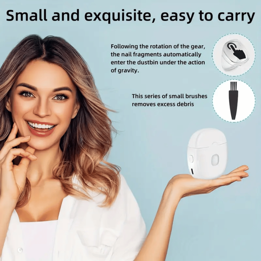 SafeTrim silent rechargeable electric nail cutter with precise cutting technology for safe nail trimming