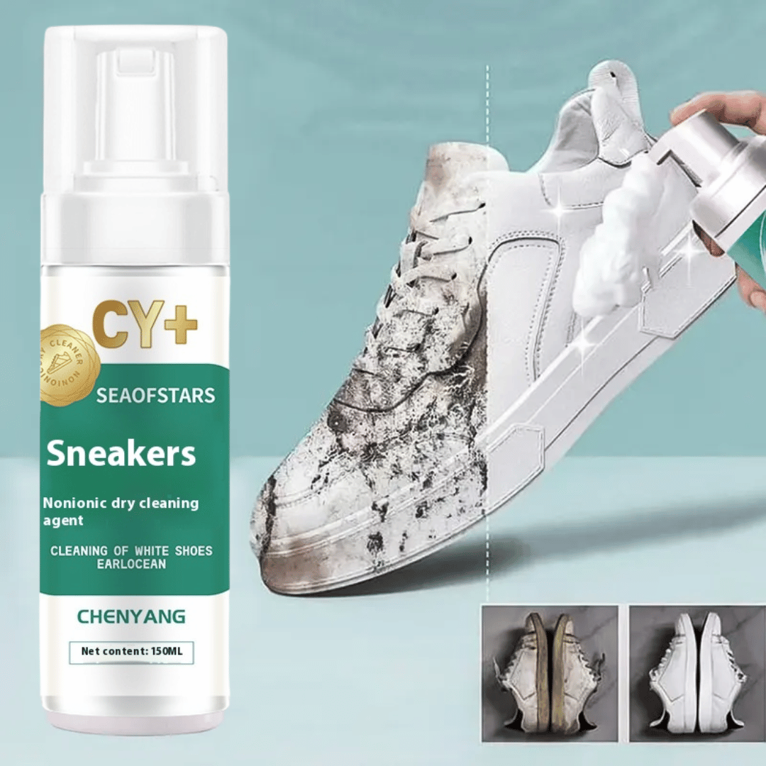 FreshKicks foam sneaker cleaner bottle with deep cleaning formula for all shoe types and footwear maintenance